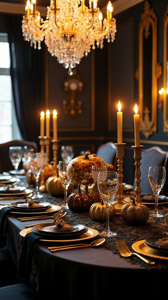 glamorous gold halloween decor