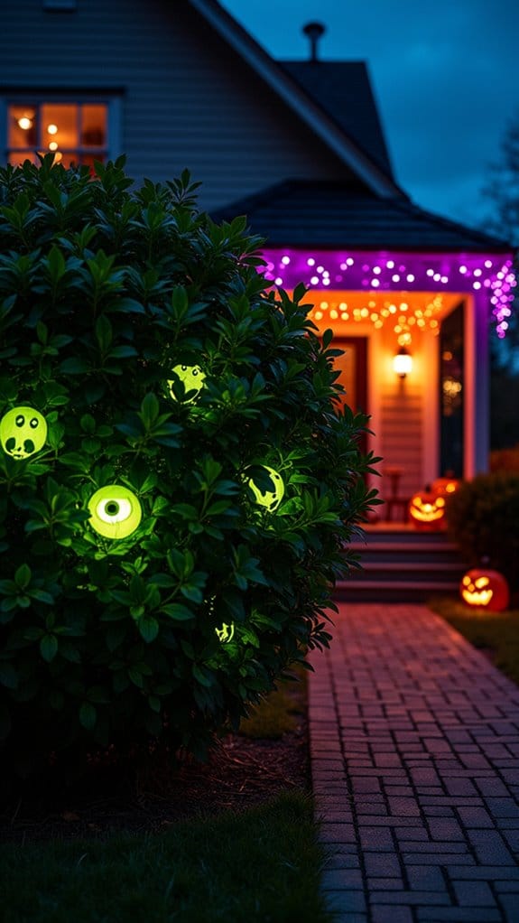 glowing eyes in foliage