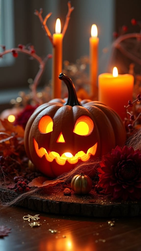 glowing halloween pumpkin centerpiece