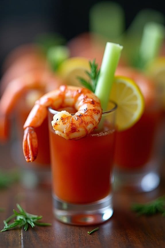 gory halloween shrimp shooters