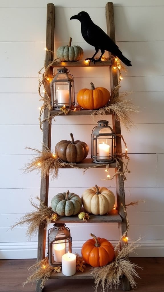 halloween farmhouse ladder decor