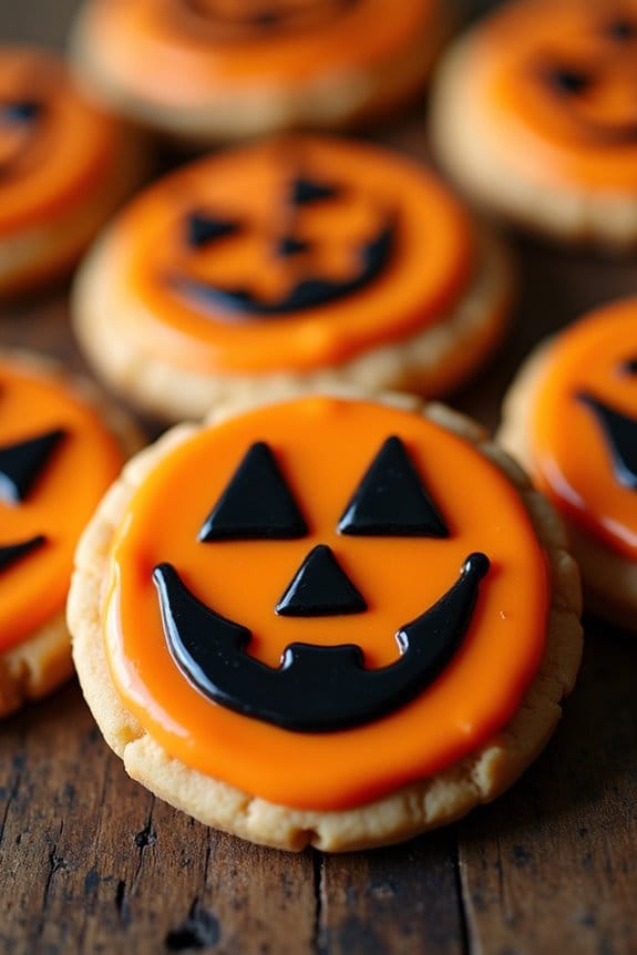 halloween pumpkin face cookies