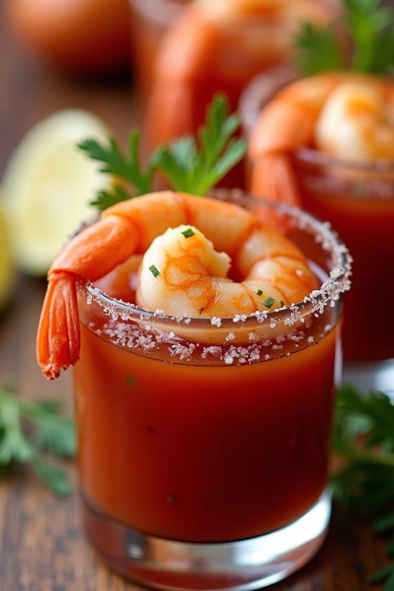 halloween shrimp cocktail shooters
