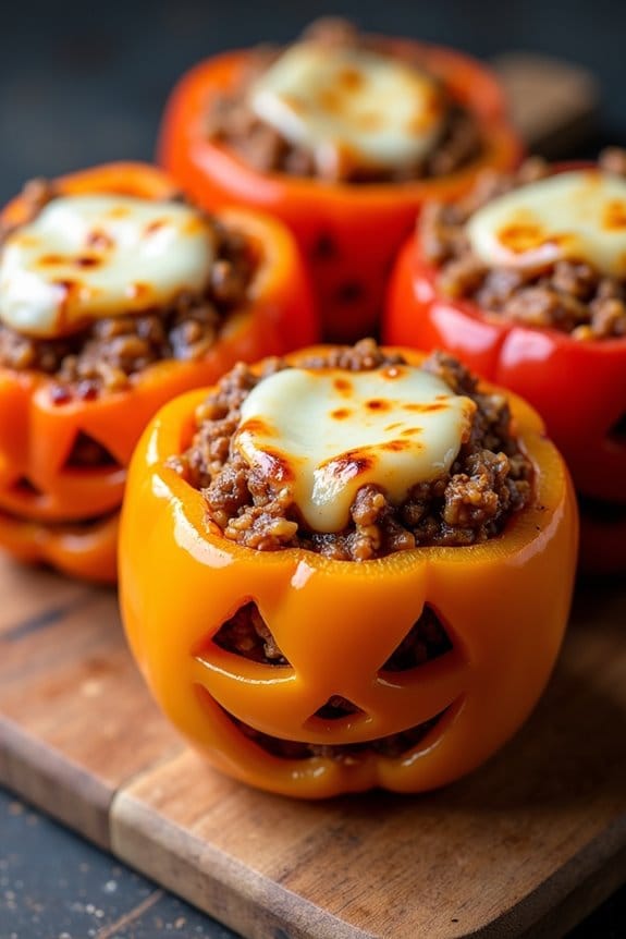 halloween themed stuffed bell peppers