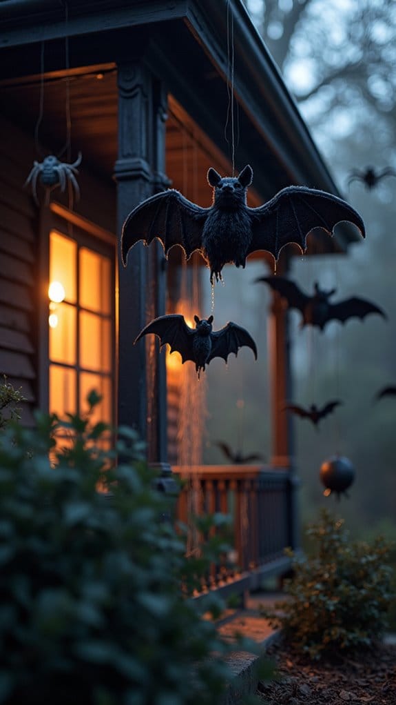 hanging bats and spiders