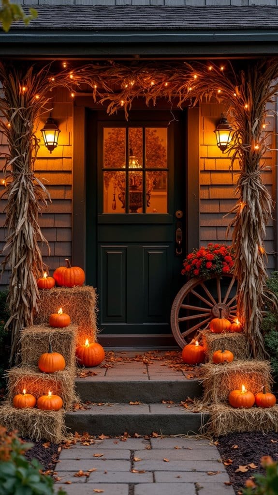 harvest decor with hay bales