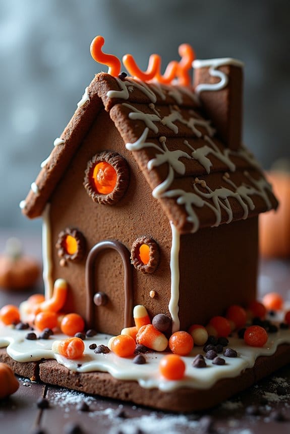 haunted gingerbread house decorating