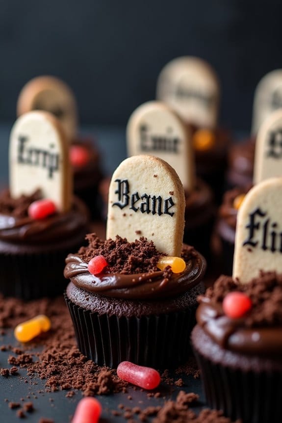 haunted graveyard halloween cupcakes