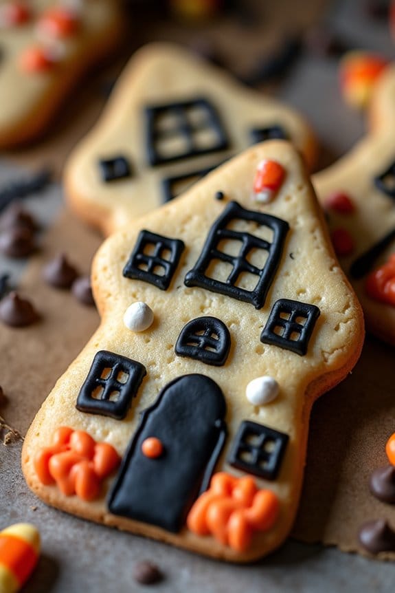 haunted house halloween cookies