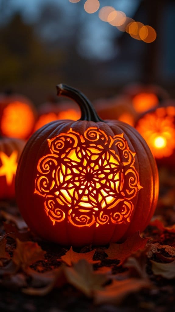 intricate geometric pumpkin designs
