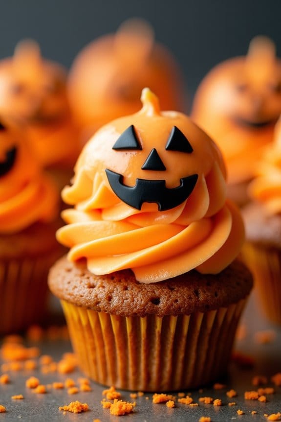 jack o lantern carrot cupcakes