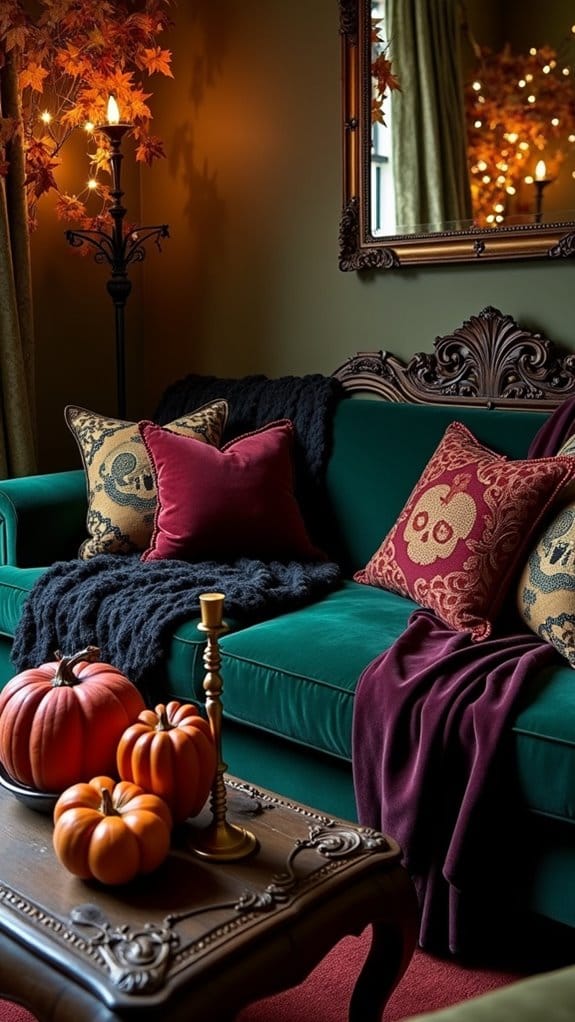 luxurious cozy halloween textiles