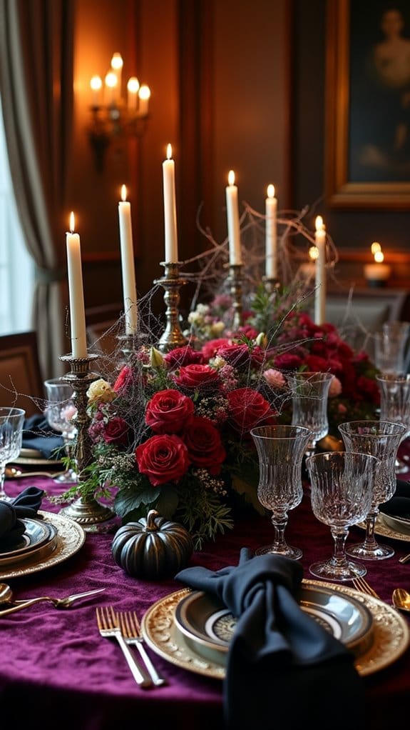luxurious halloween table decor