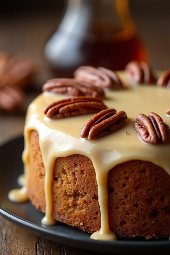 maple bourbon pecan cake