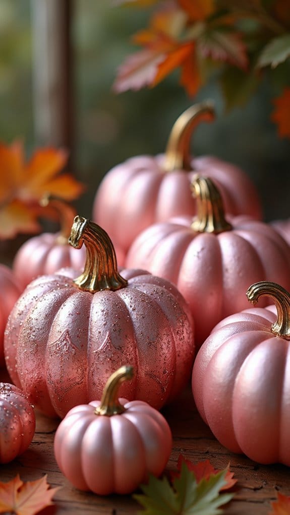 metallic pink pumpkin transformation