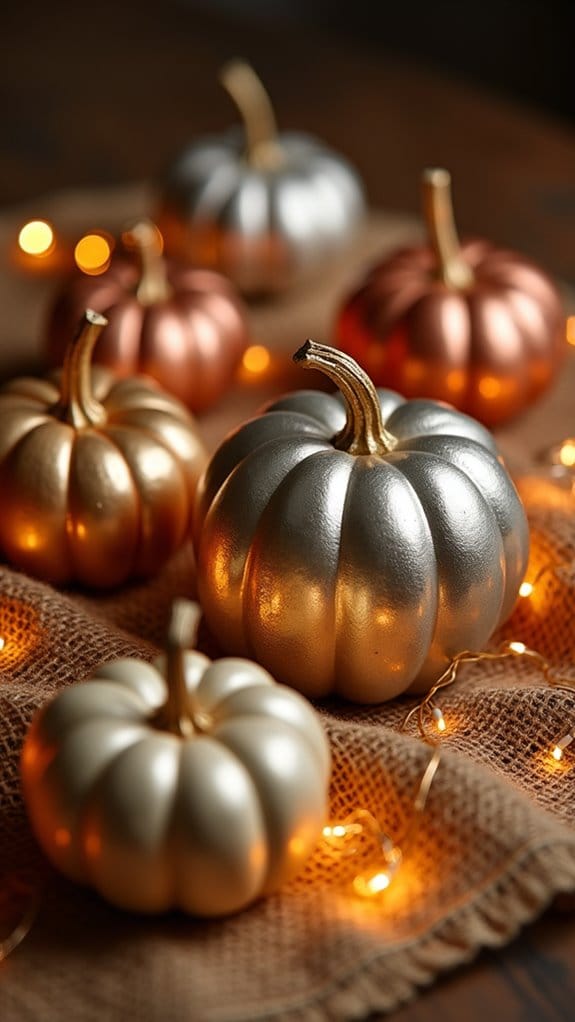 metallic pumpkins for decor