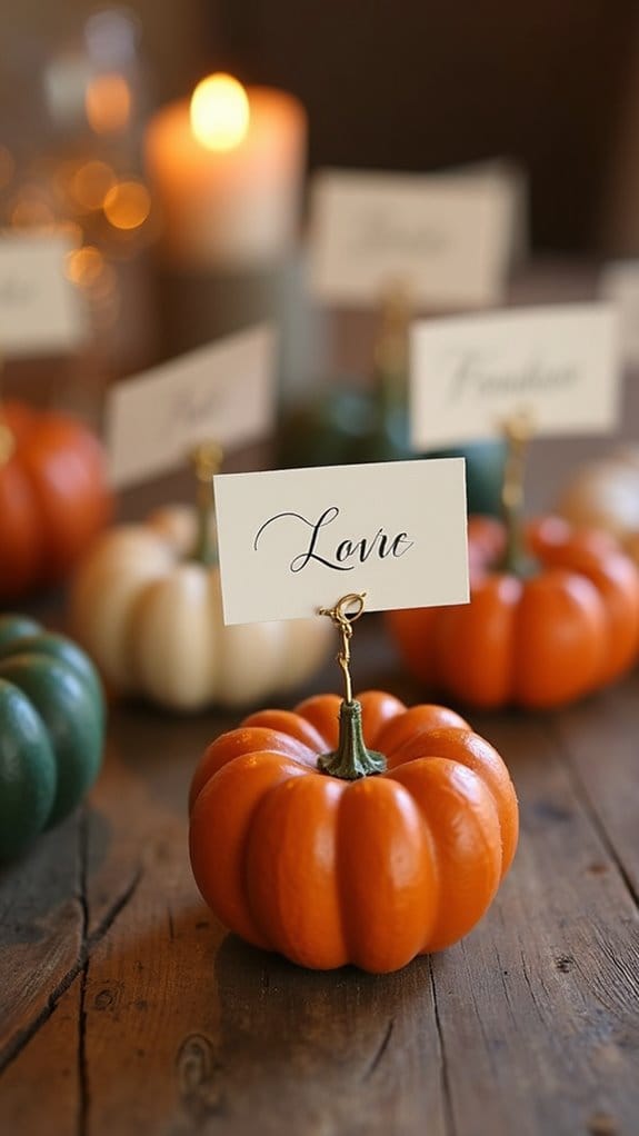 mini pumpkin card holders