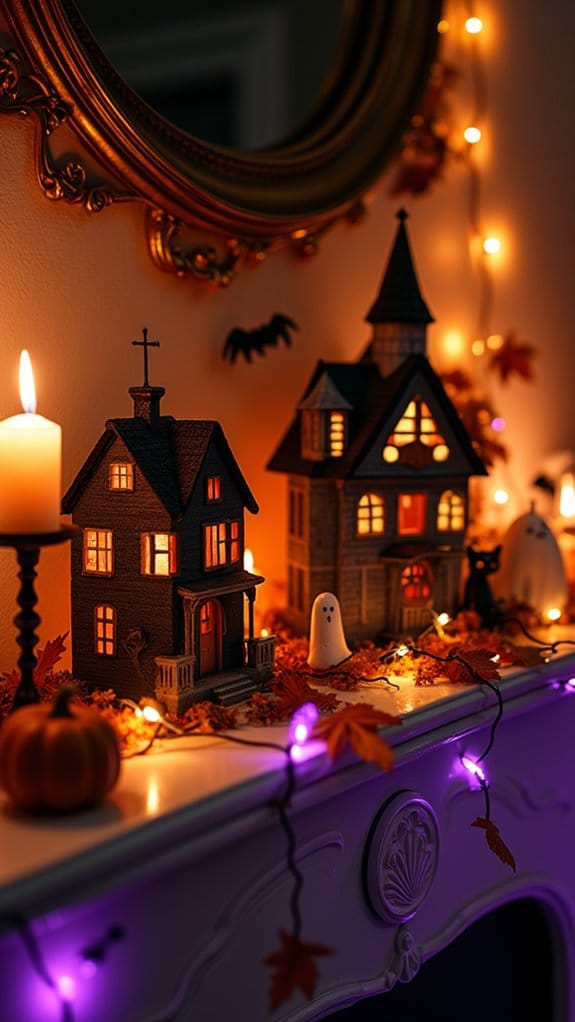 miniature halloween decoration scene
