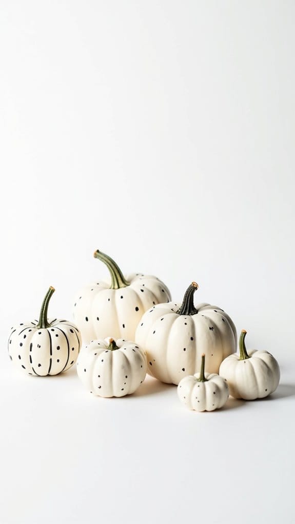 minimalist black and white pumpkins