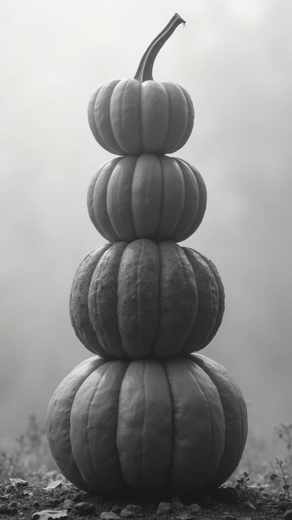monochrome pumpkin autumn display