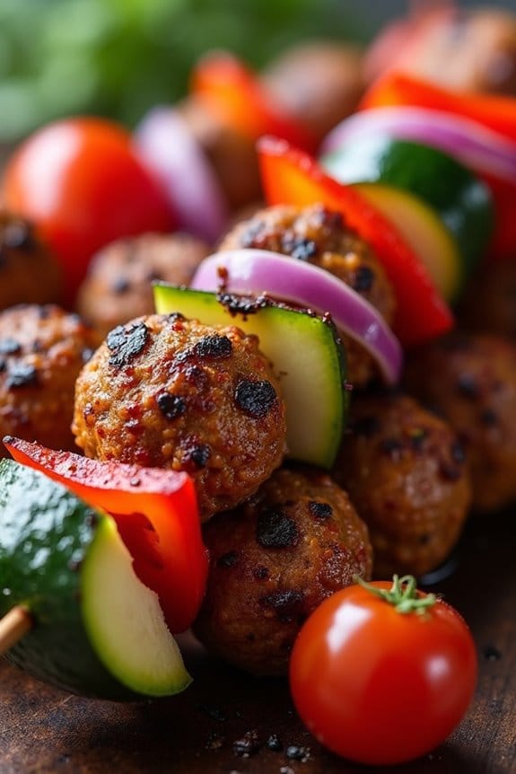 monster meatball skewers recipe