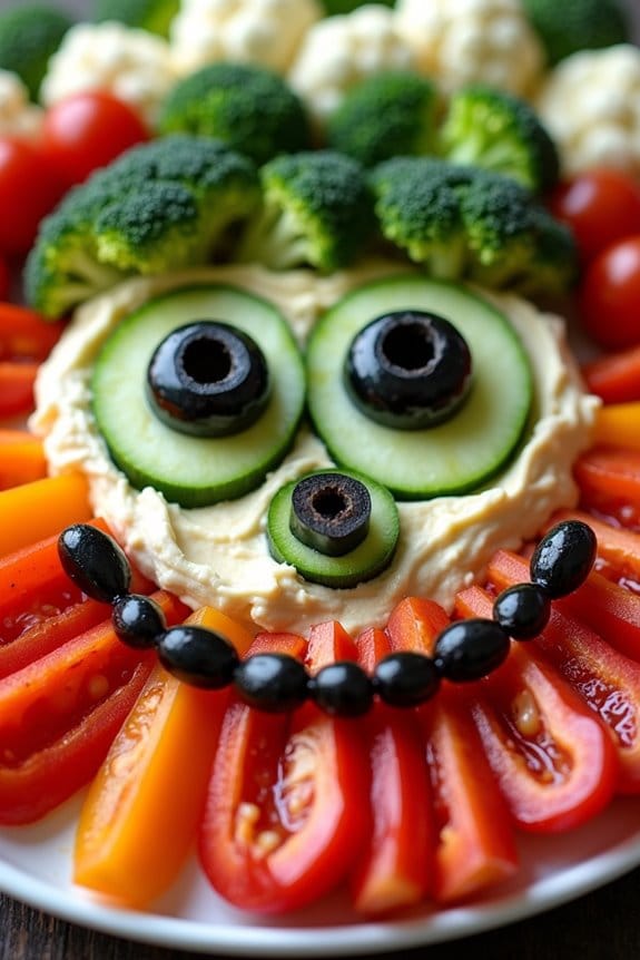monster themed veggie platter