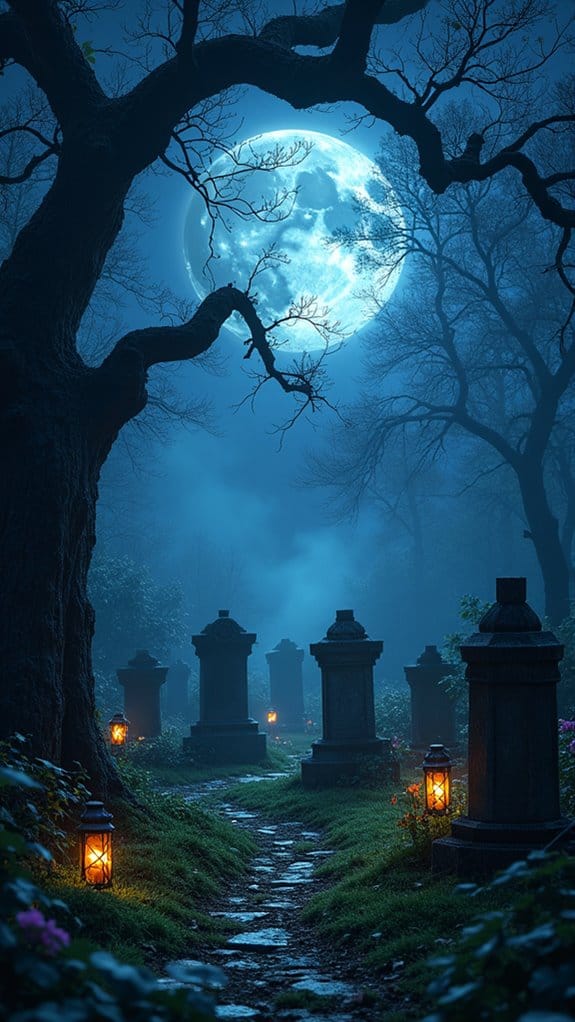 moonlit graveyard halloween decor