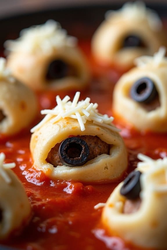 mummy meatballs halloween recipe