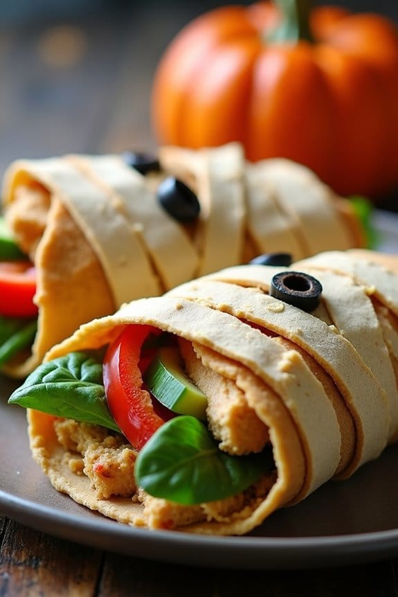 mummy themed chicken wraps recipe