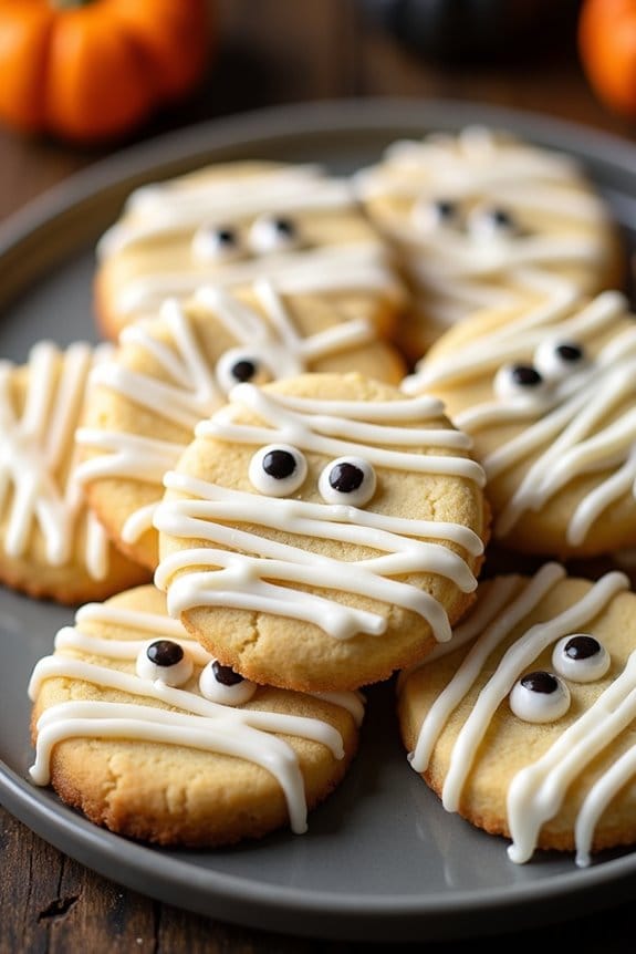 mummy themed festive sugar cookies