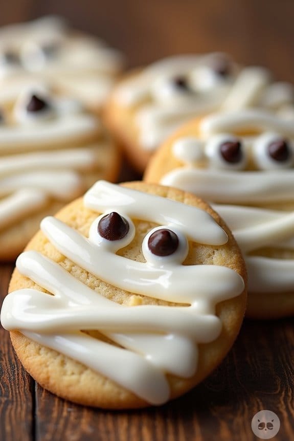 mummy themed halloween sugar cookies