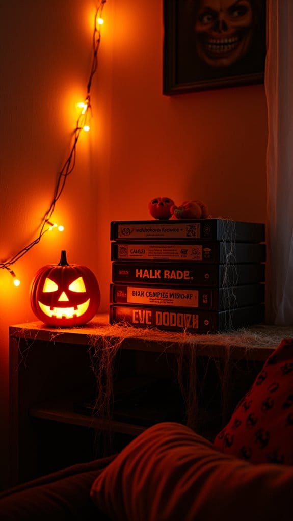 nostalgic spooky vhs decor