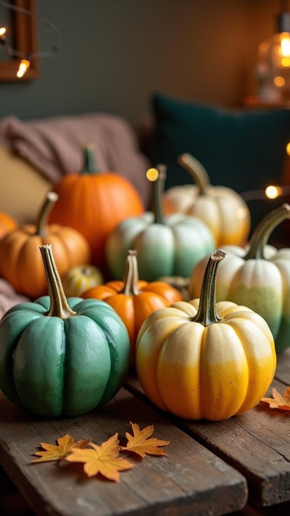 ombre gradient pumpkin decor