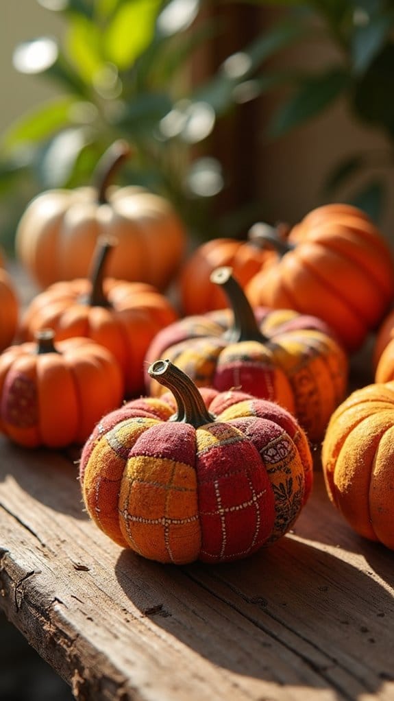 patchwork pumpkin decoration project