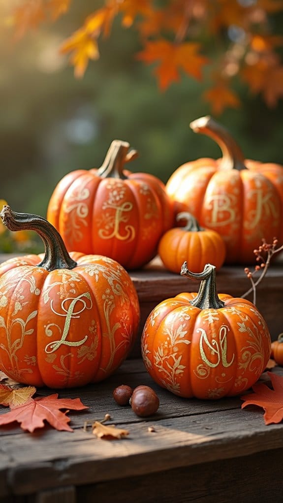 personalized autumn pumpkin decor