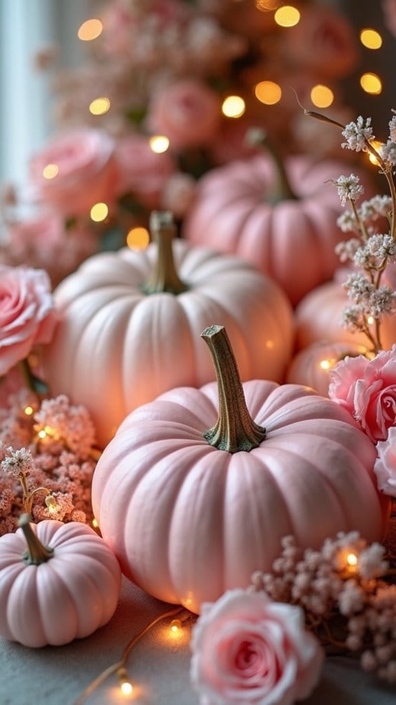 pink floral halloween decor