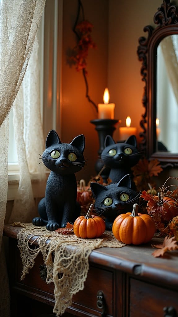 playful black cat decor