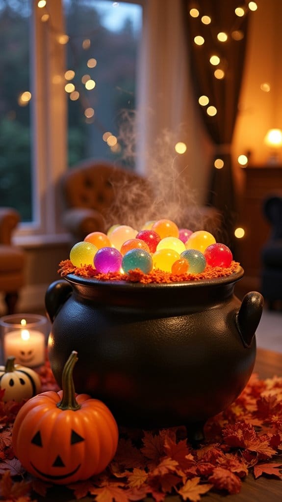 playful halloween cauldron centerpieces