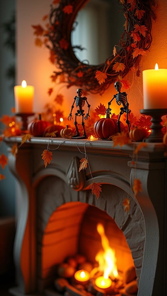 playful halloween skeleton decor