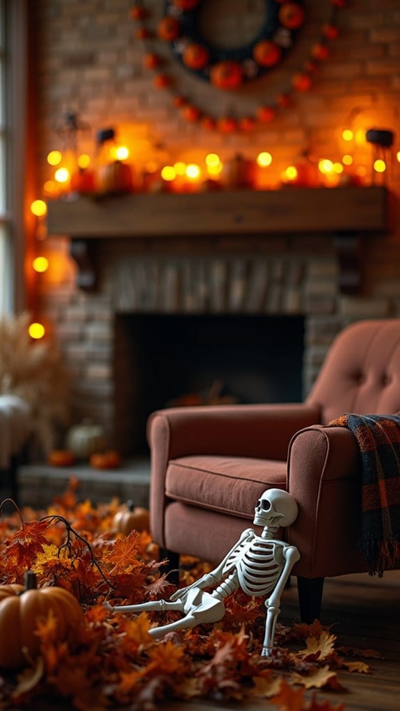 playful skeleton decor accents