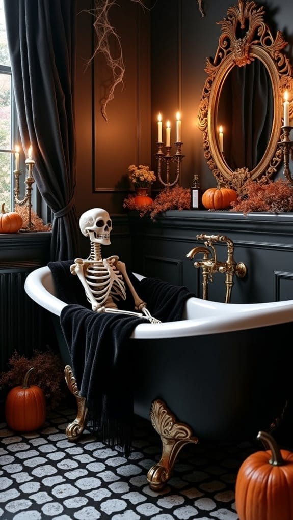 playful spooky bathroom accents