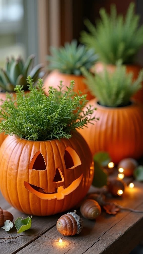 pumpkin planters for fall