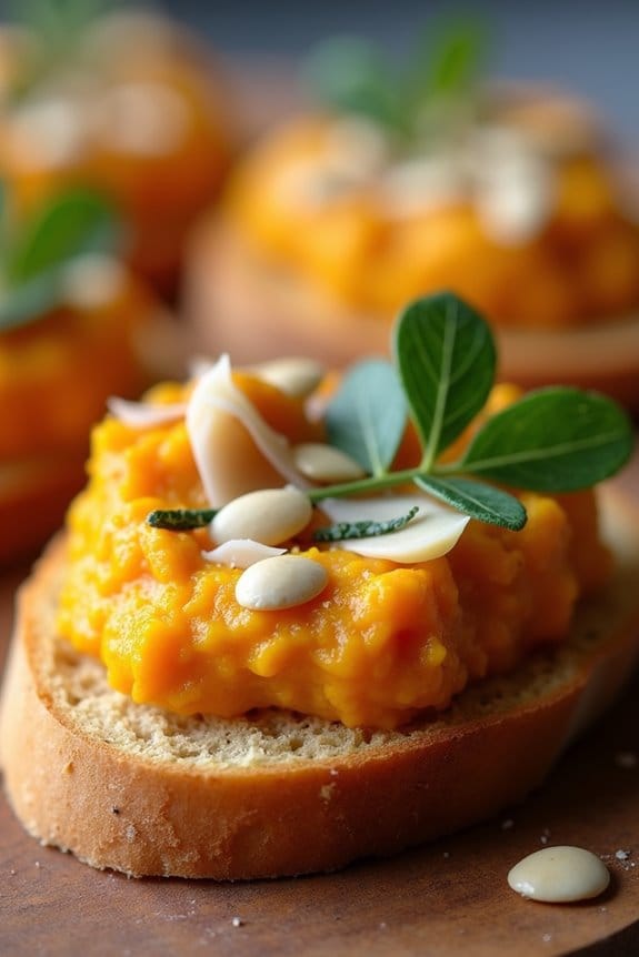 pumpkin sage crostini appetizer