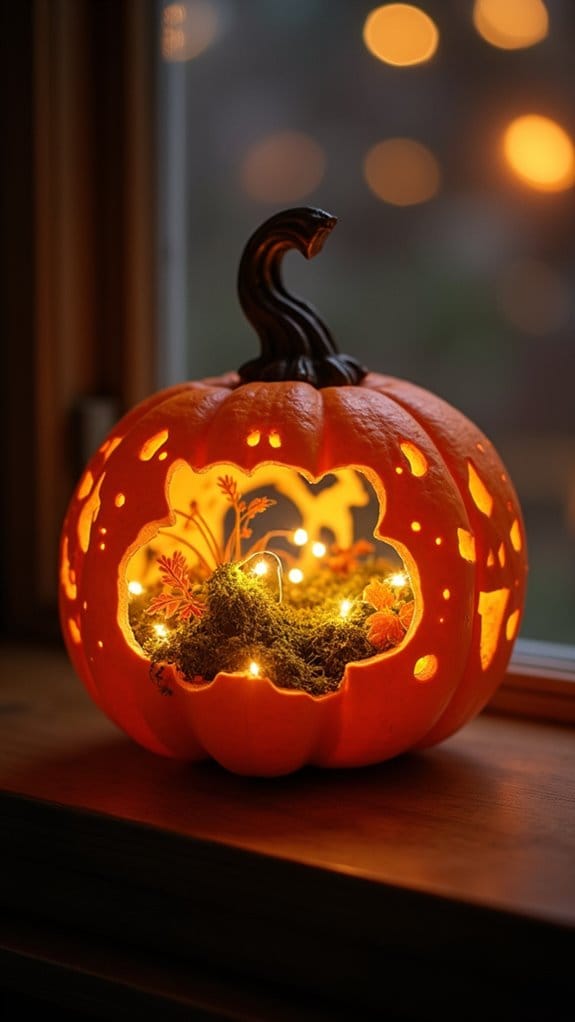 pumpkin terrariums with lights