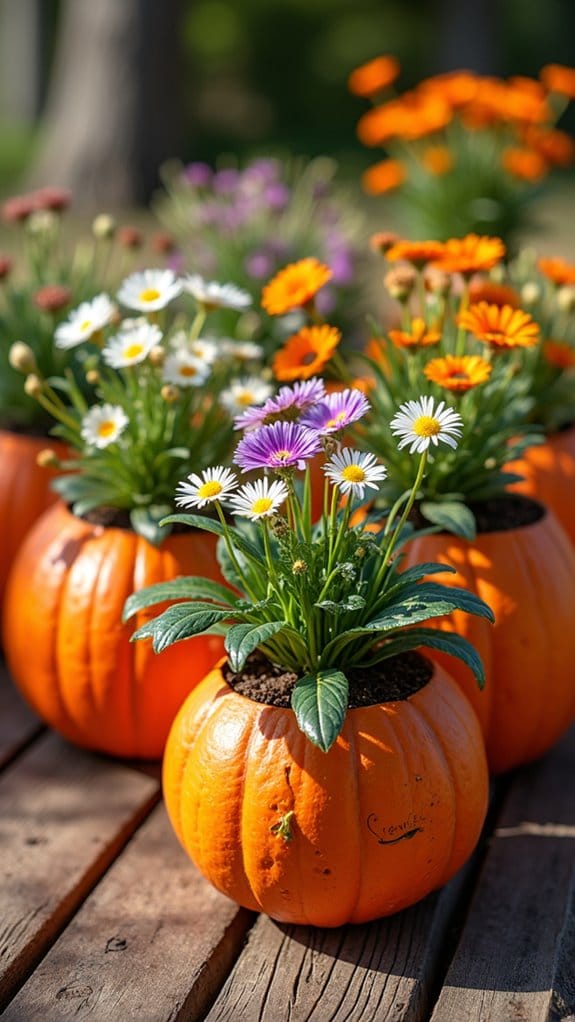 pumpkins as vibrant planters
