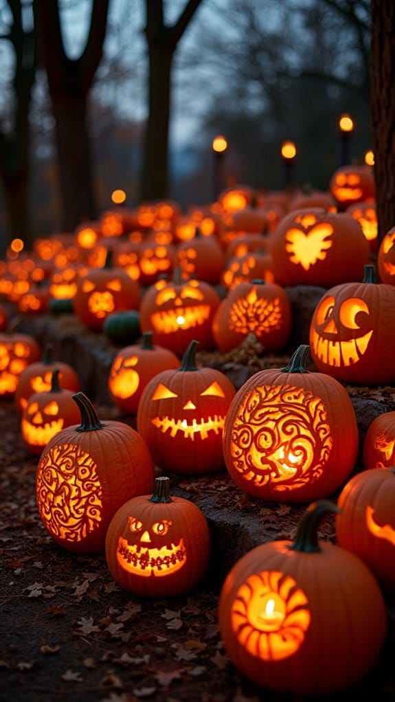 pumpkins carved with inspiration