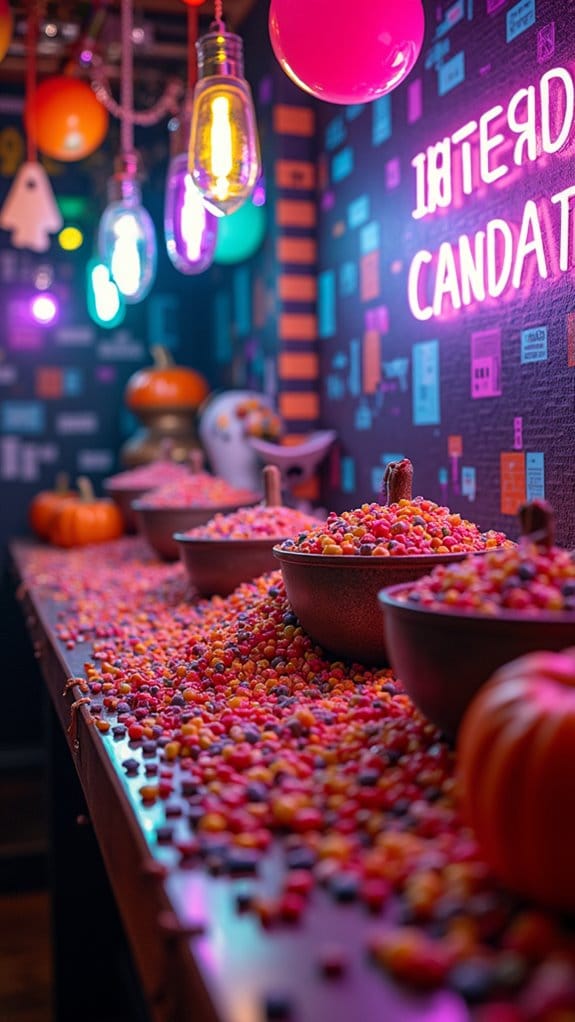 retro candy party setup