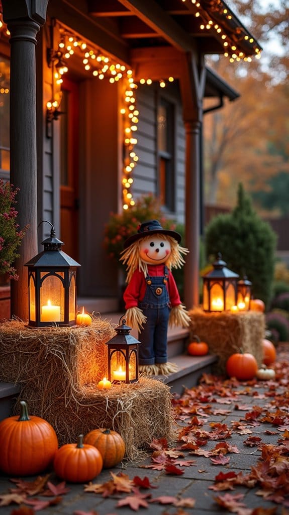 rustic autumn porch decor