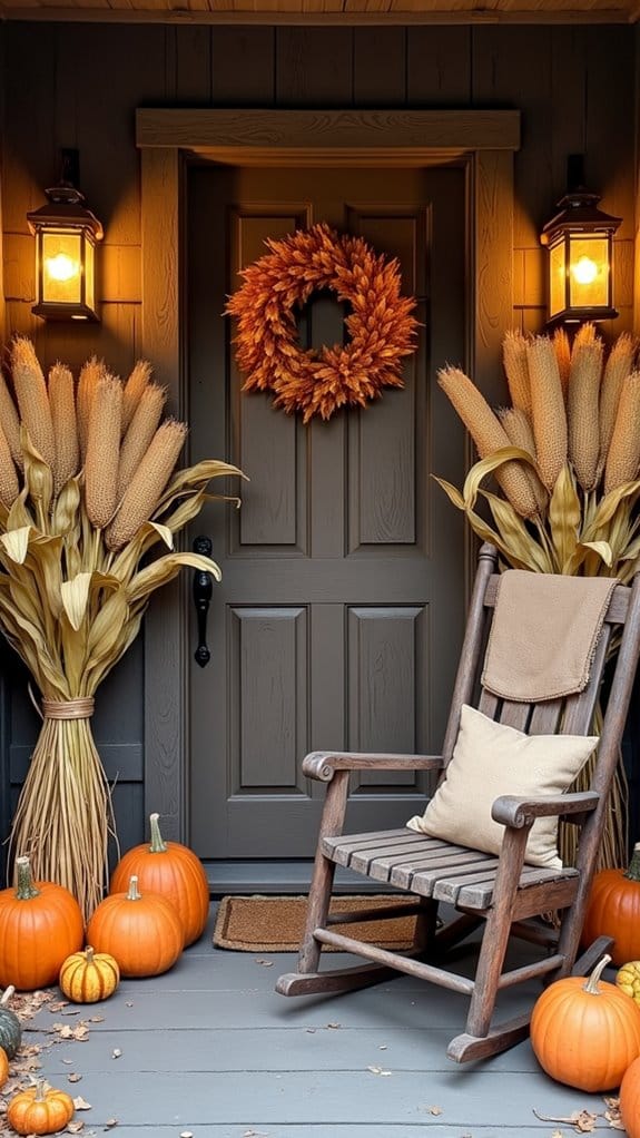 rustic halloween corn decor
