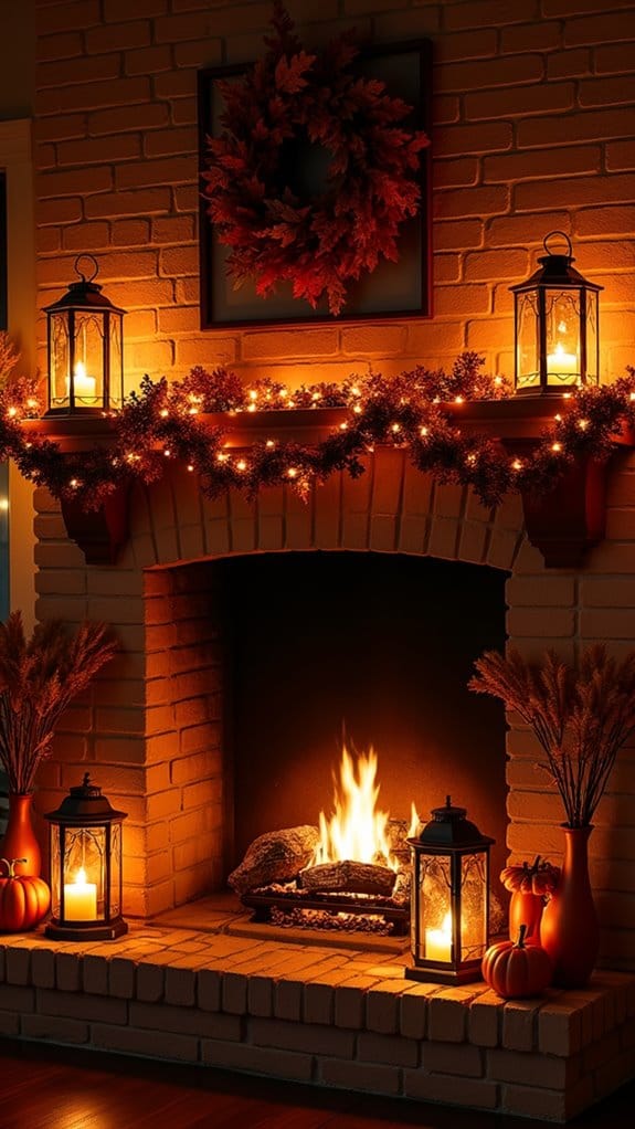 rustic lanterns with fairy lights